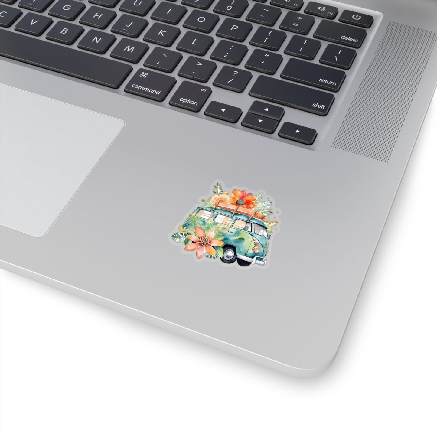 Flowered Bus Vinyl Indoor Sticker