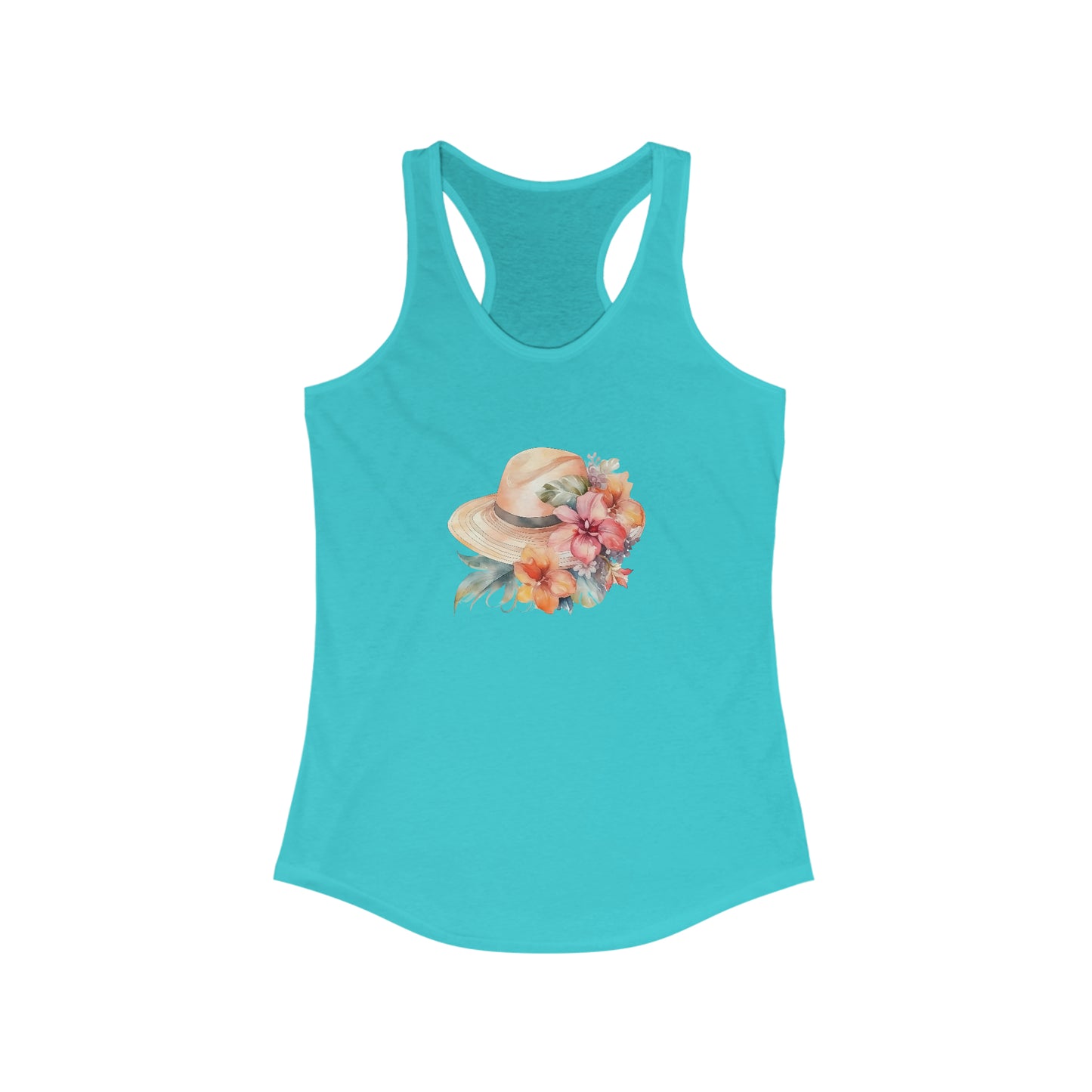 Flowers and Hat Racerback Tank