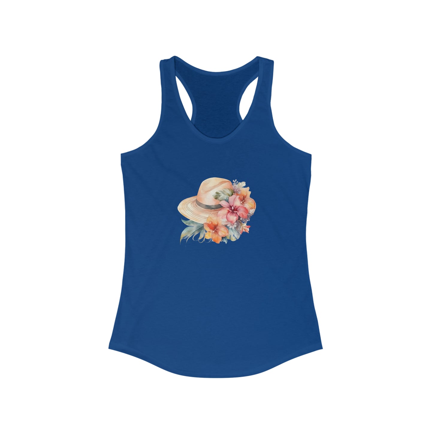 Flowers and Hat Racerback Tank