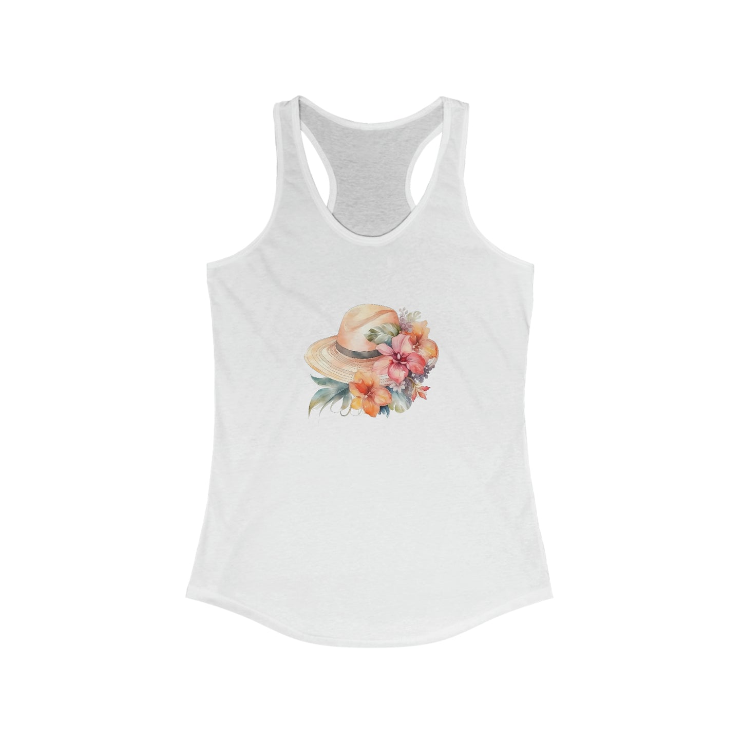 Flowers and Hat Racerback Tank
