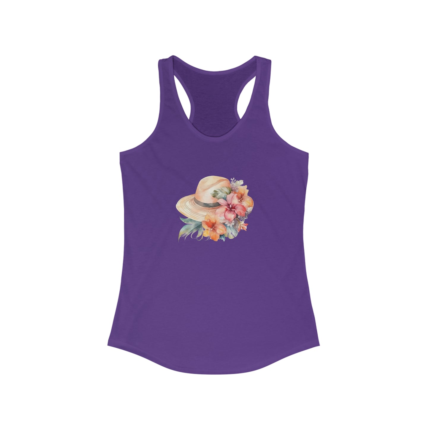 Flowers and Hat Racerback Tank