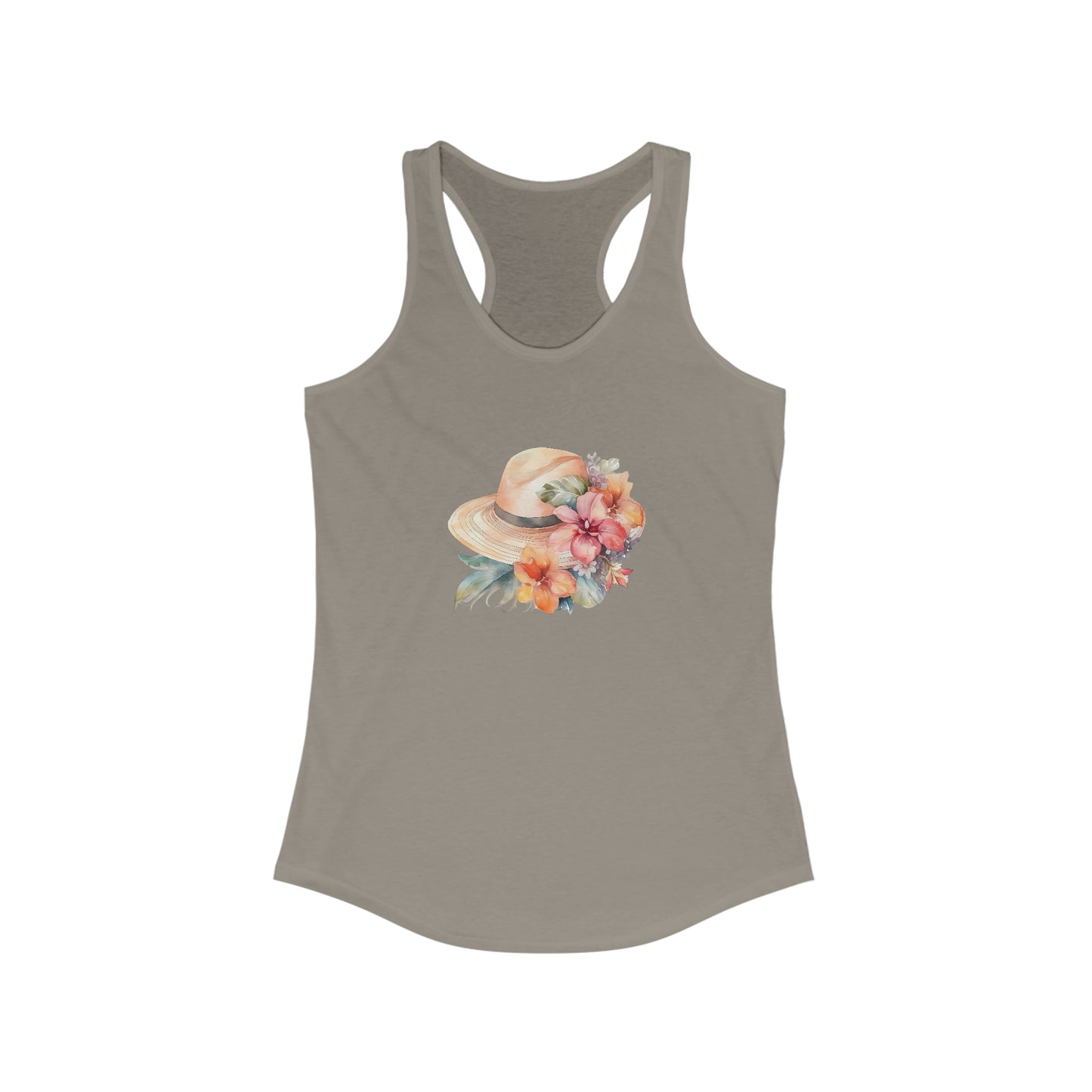 Flowers and Hat Racerback Tank