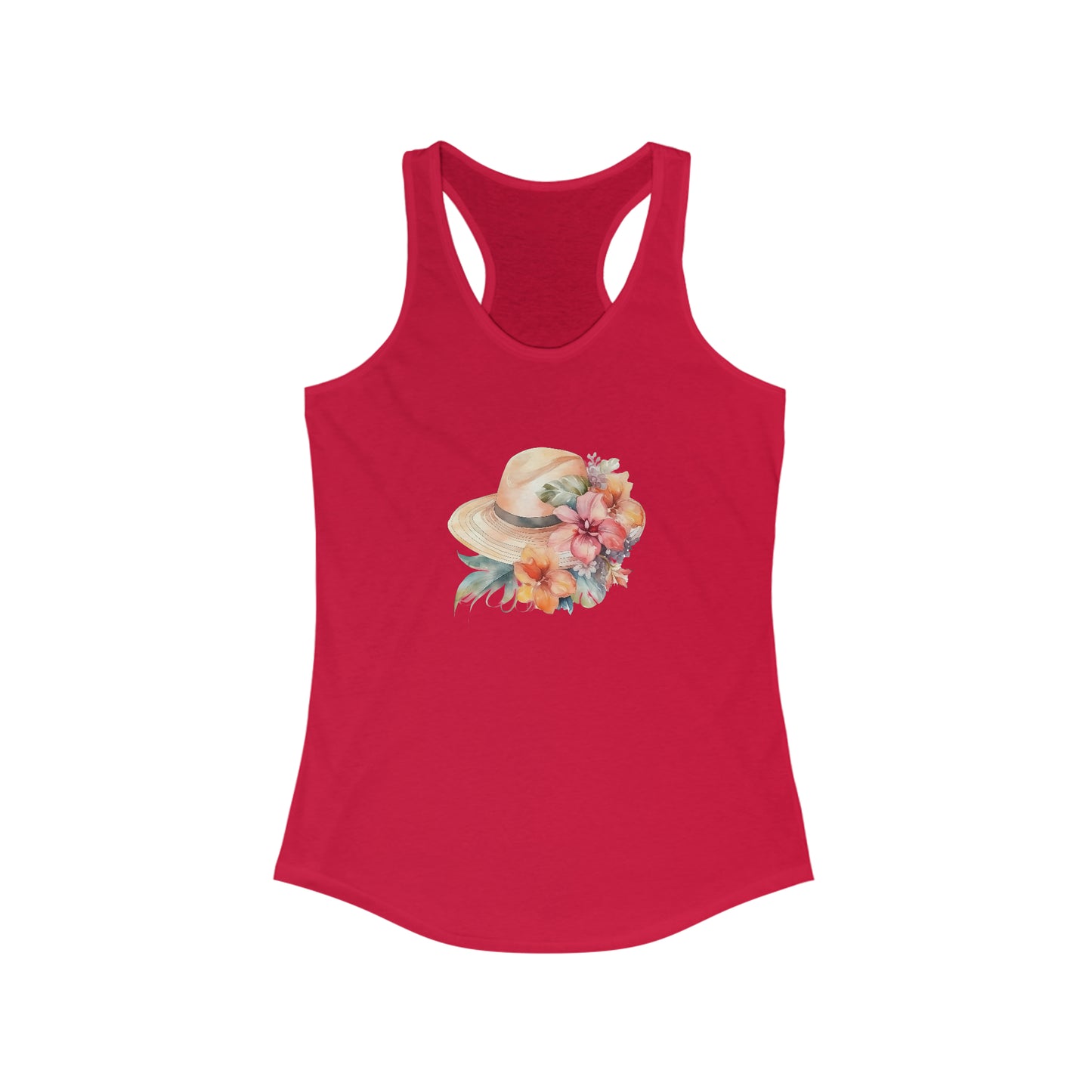 Flowers and Hat Racerback Tank