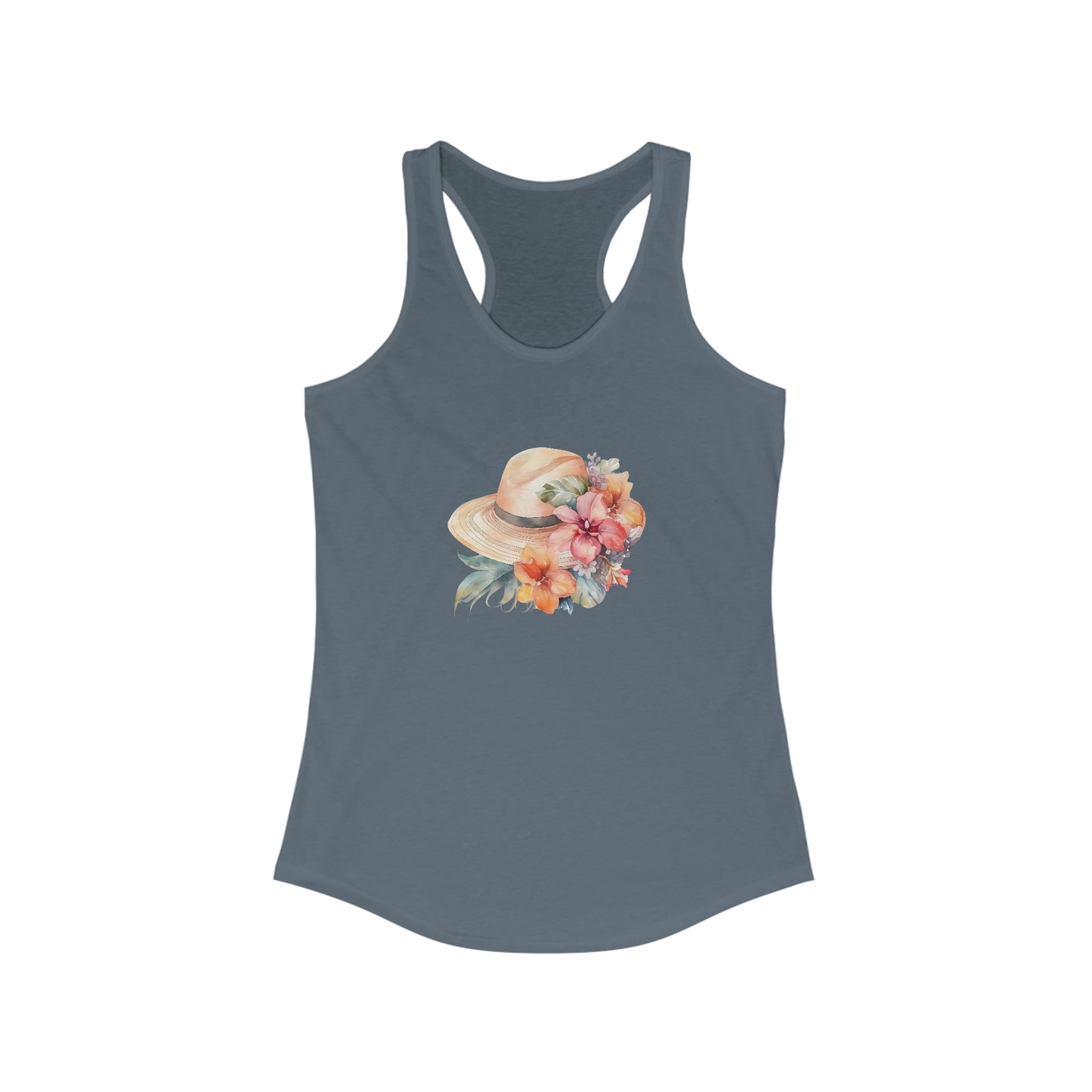 Flowers and Hat Racerback Tank