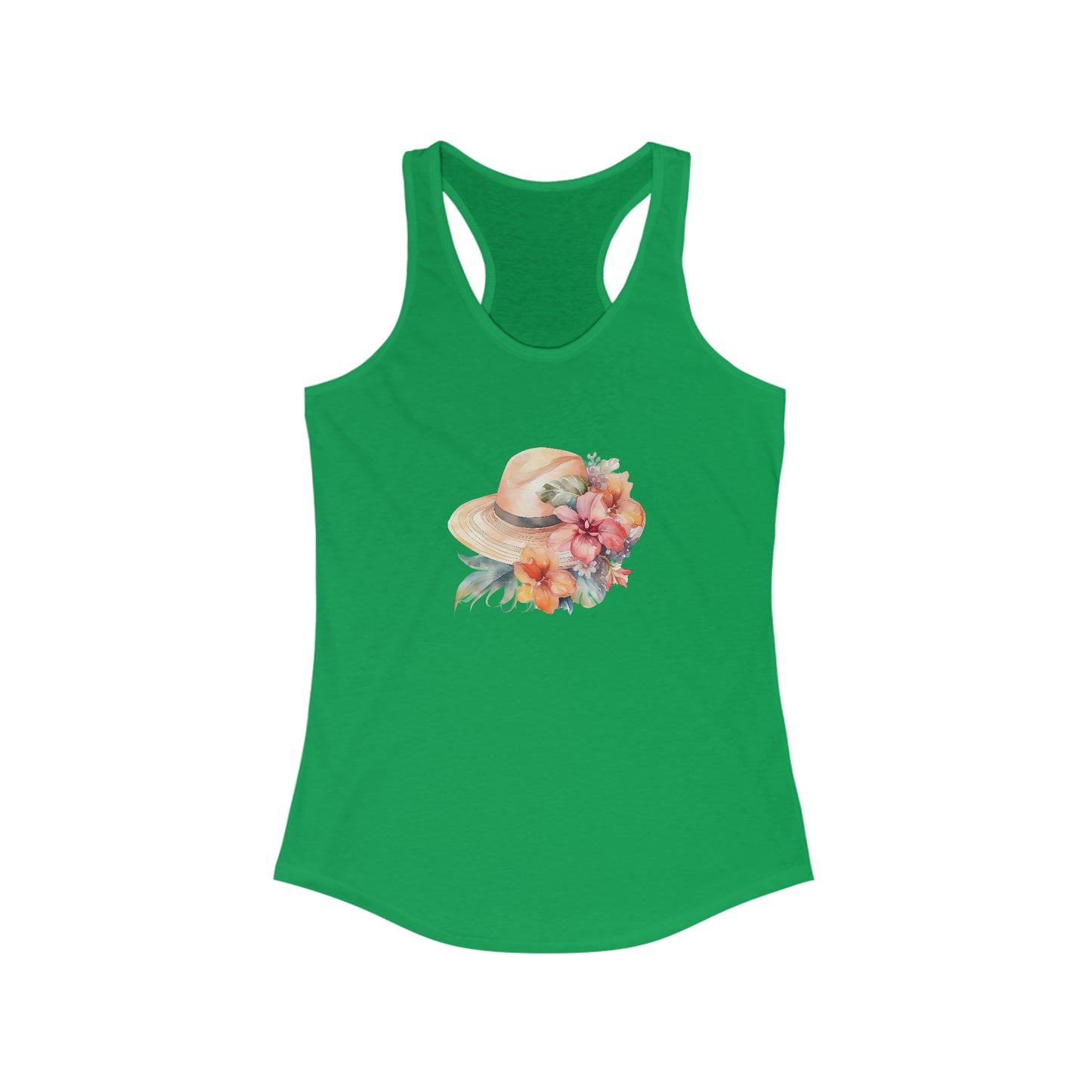Flowers and Hat Racerback Tank