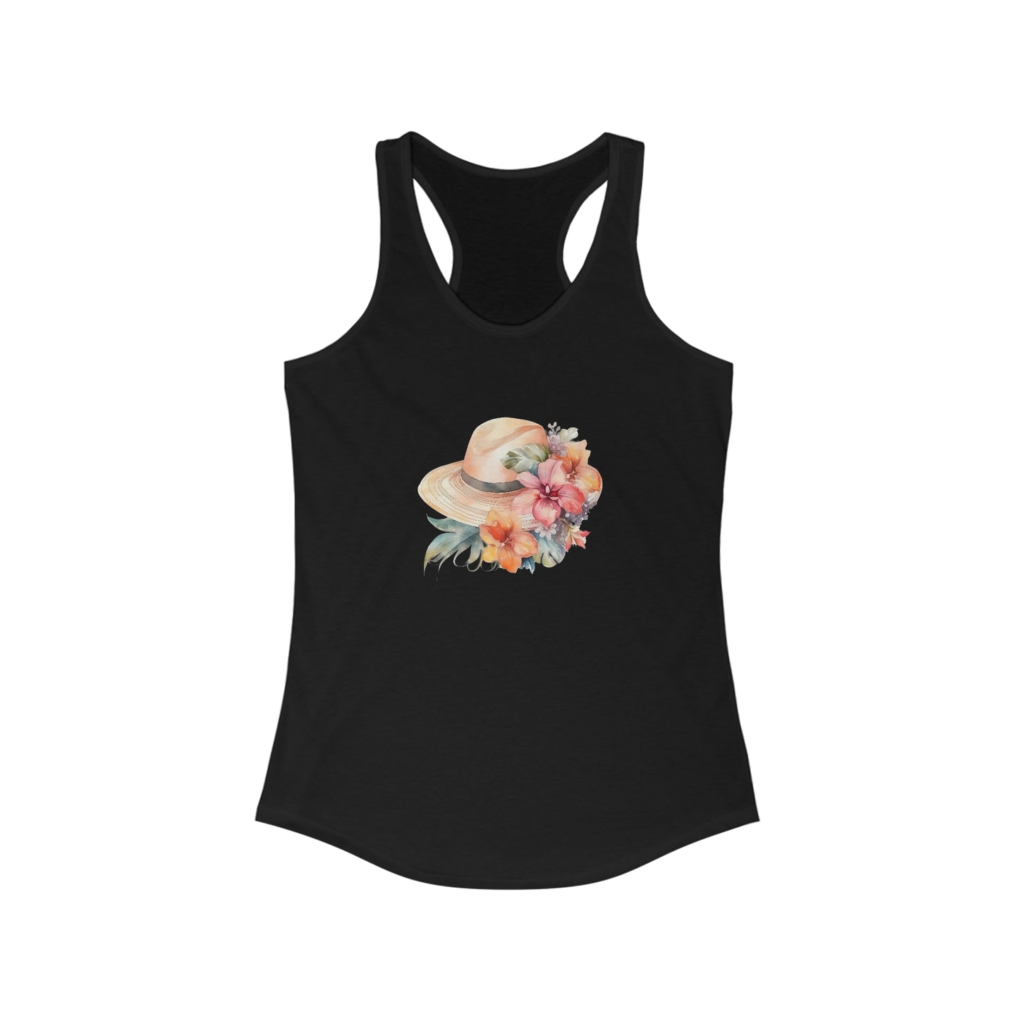 Flowers and Hat Racerback Tank