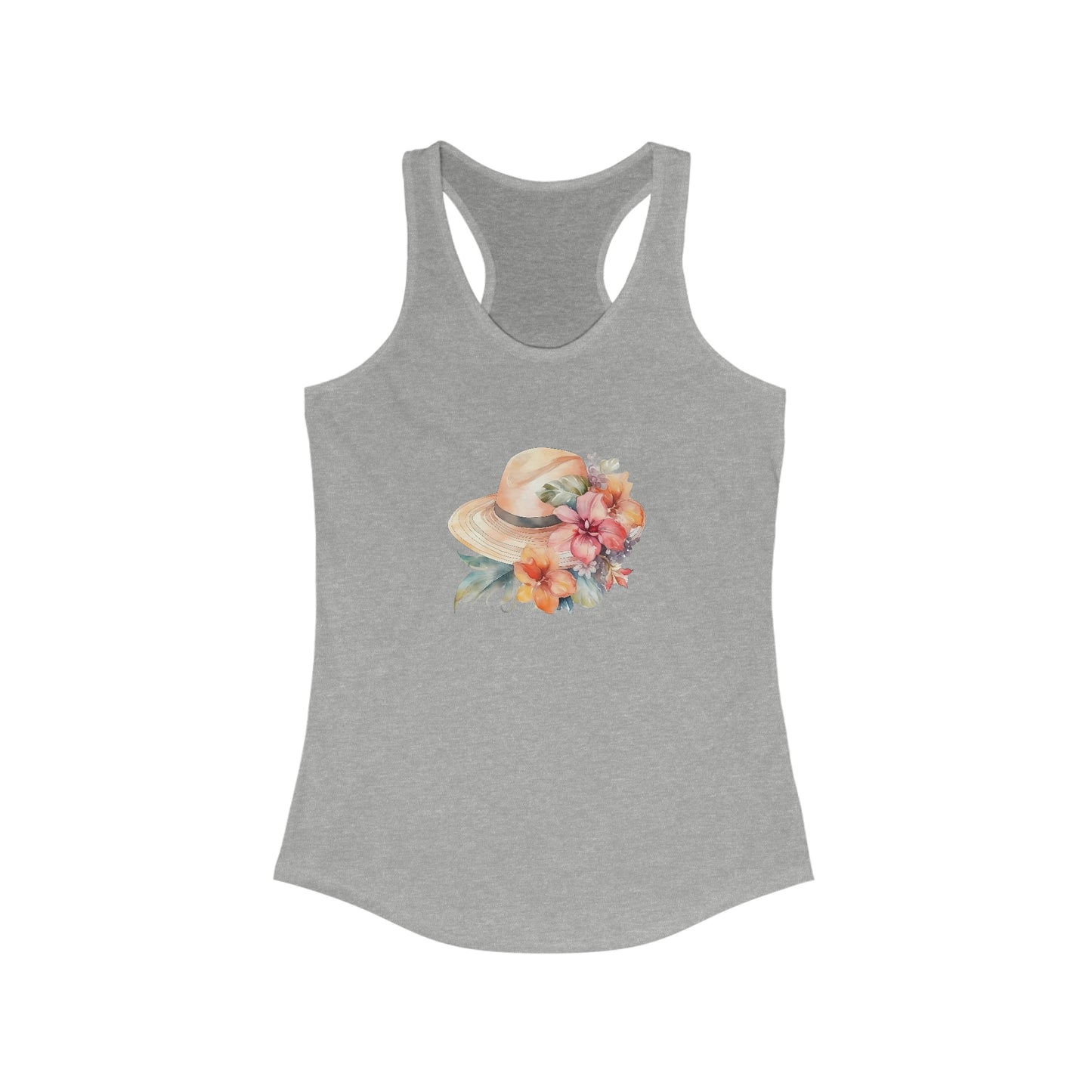 Flowers and Hat Racerback Tank