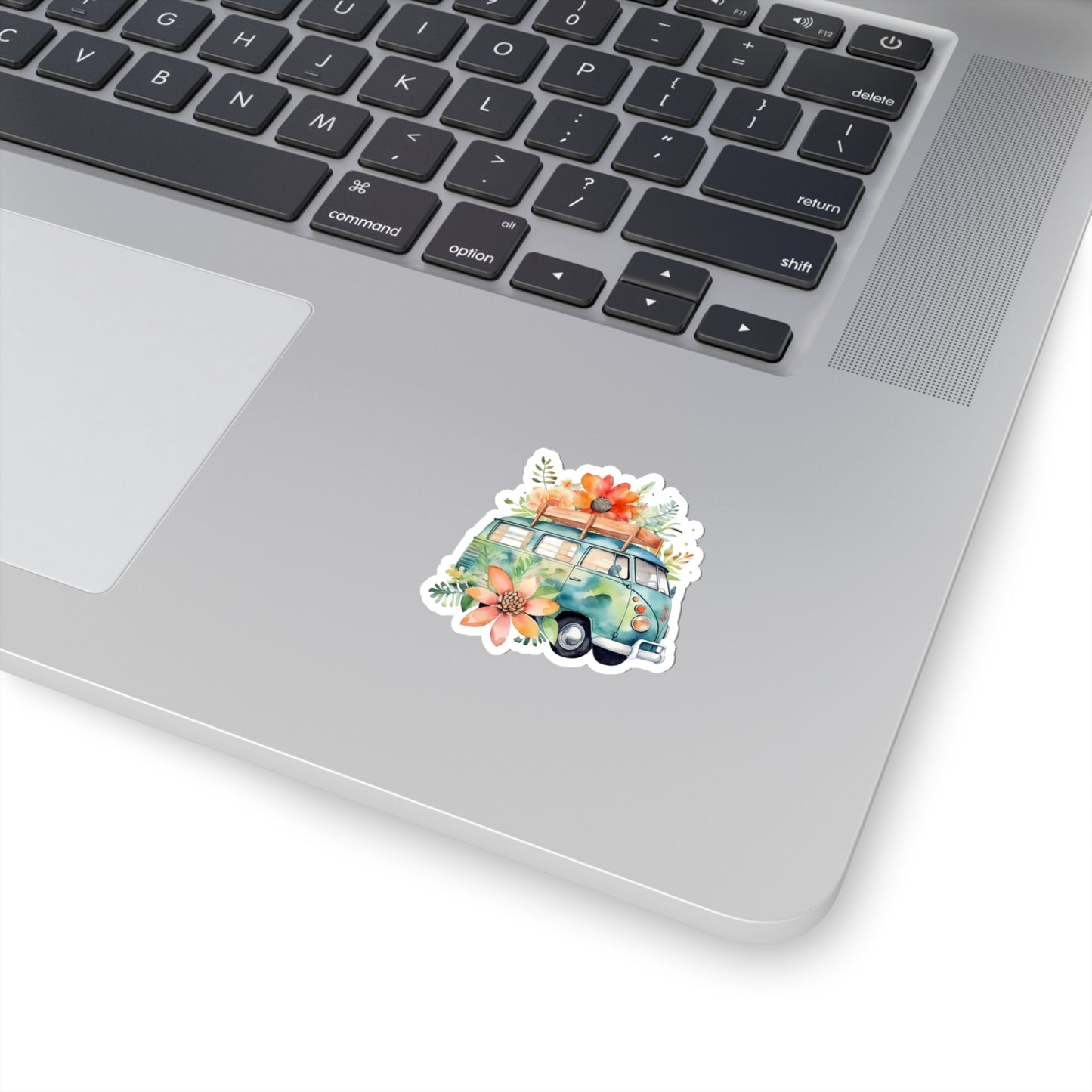 Flowered Bus Vinyl Indoor Sticker