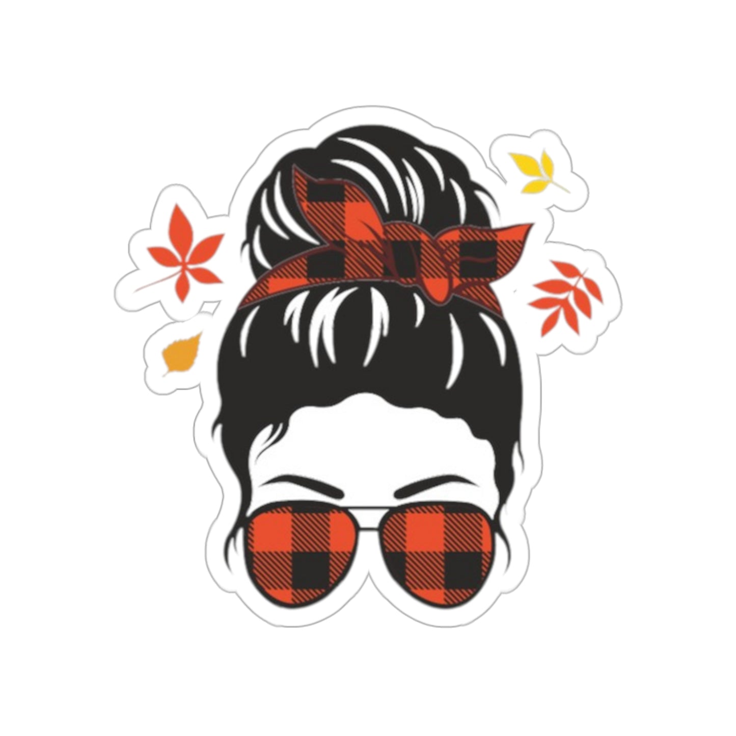 Fall Messy Bun Indoor Vinyl Sticker