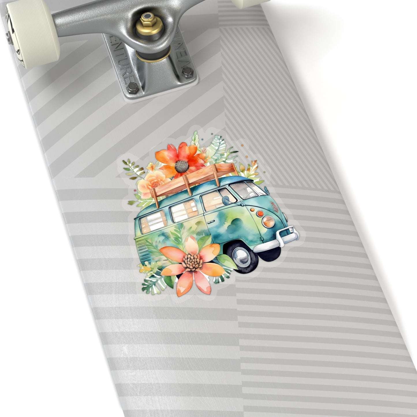 Flowered Bus Vinyl Indoor Sticker