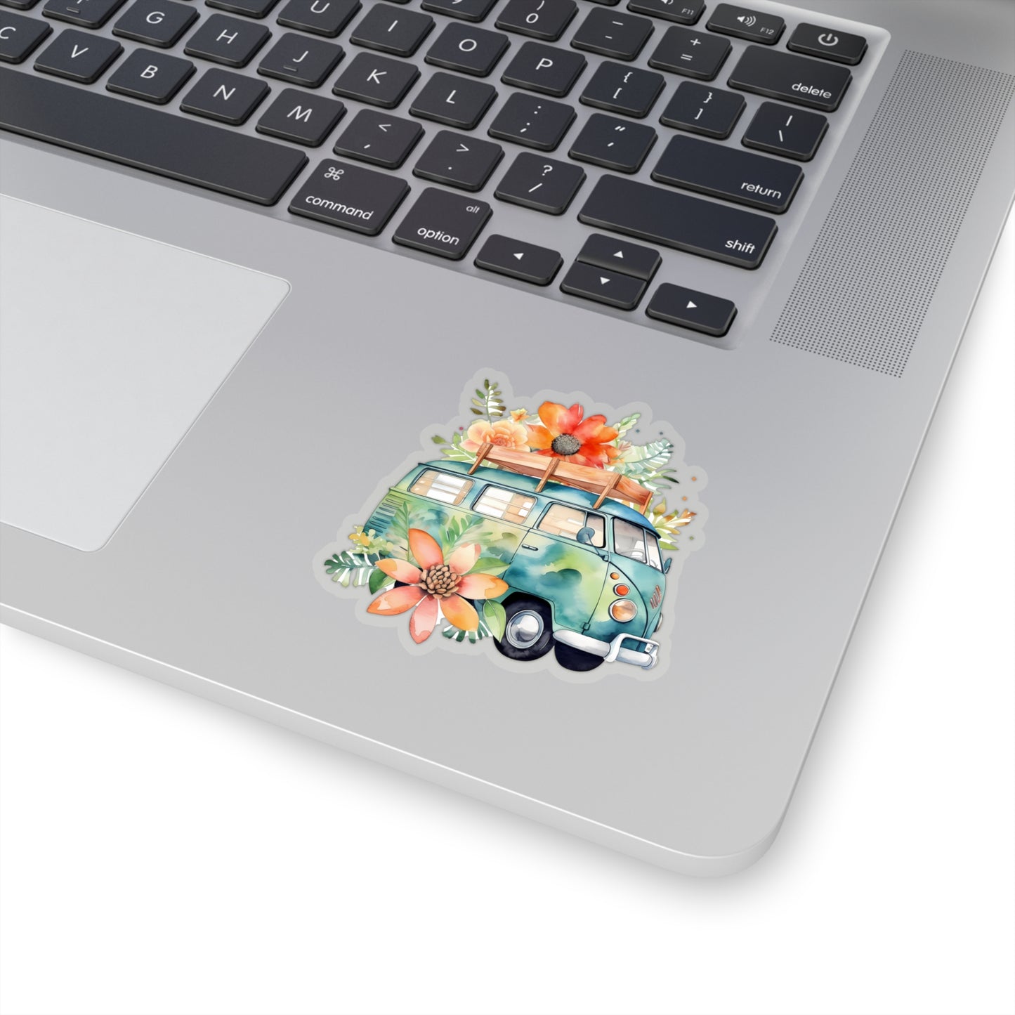 Flowered Bus Vinyl Indoor Sticker
