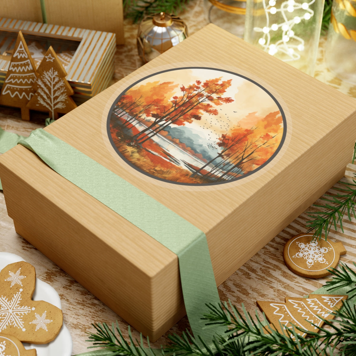 Fall Circle Indoor Vinyl Sticker