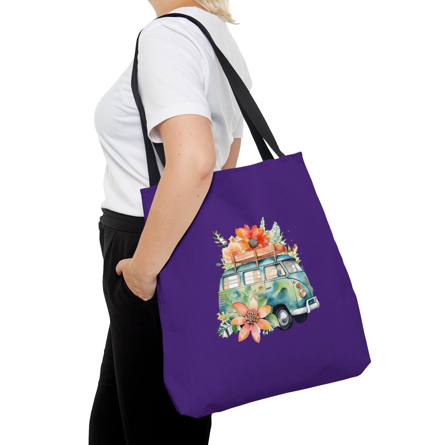 Flowered Bus Tote Bag