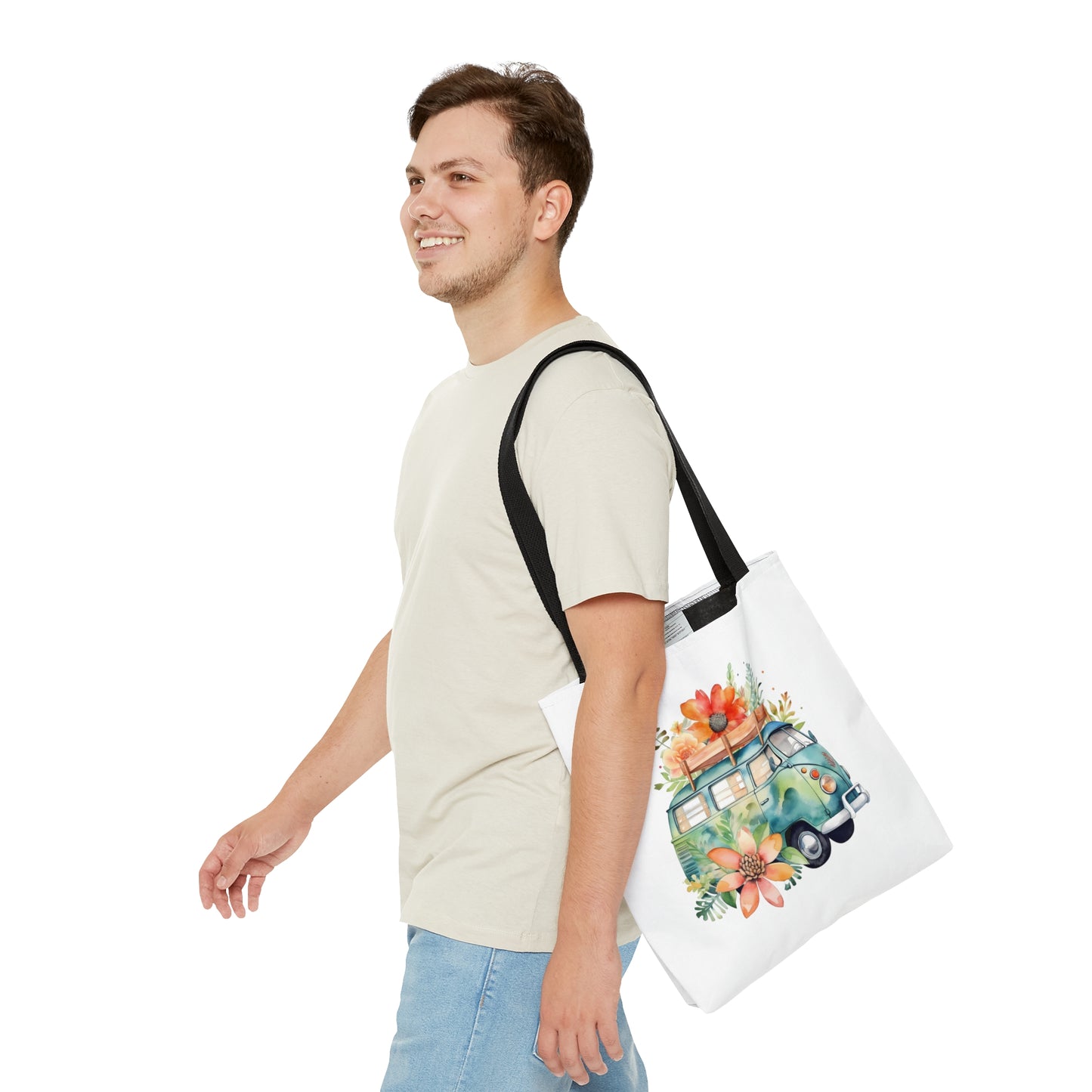 Flowered Bus Tote Bag