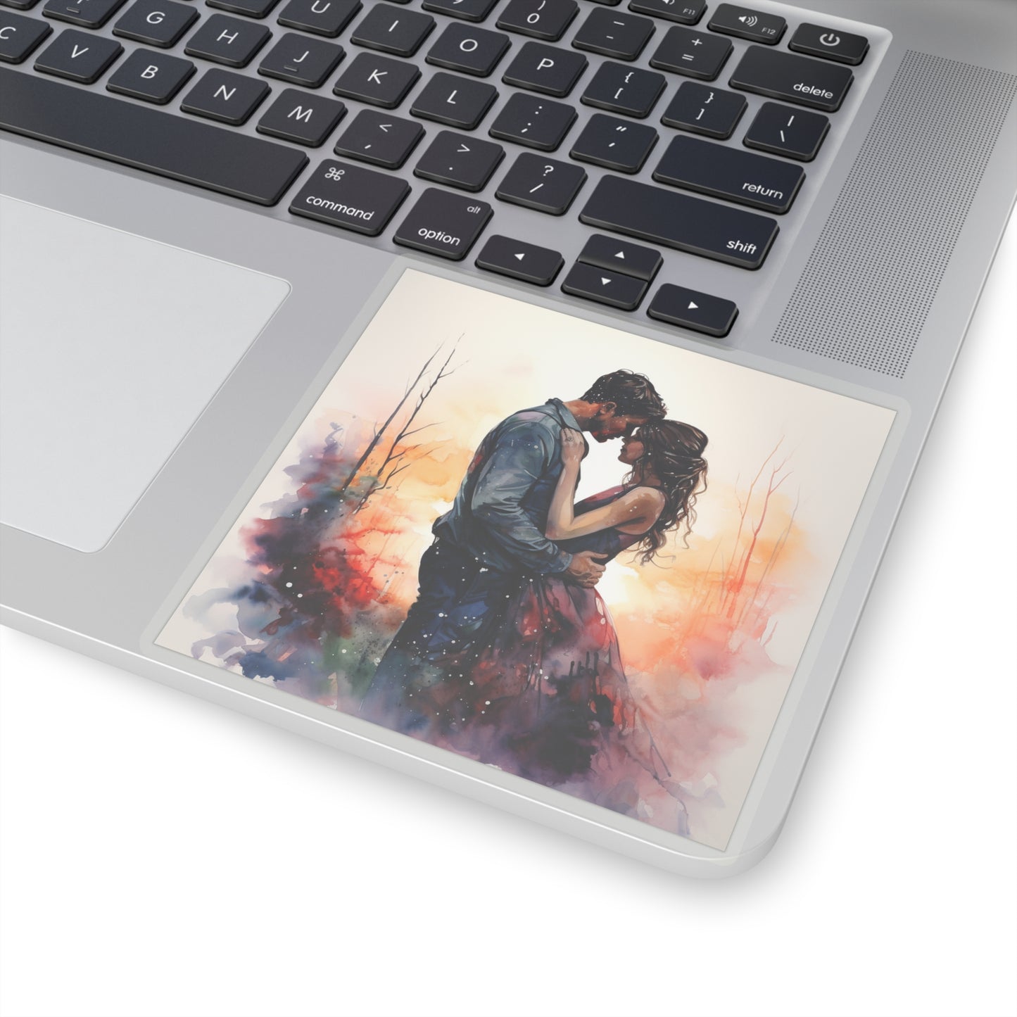 Couple Embracing Indoor Vinyl Sticker