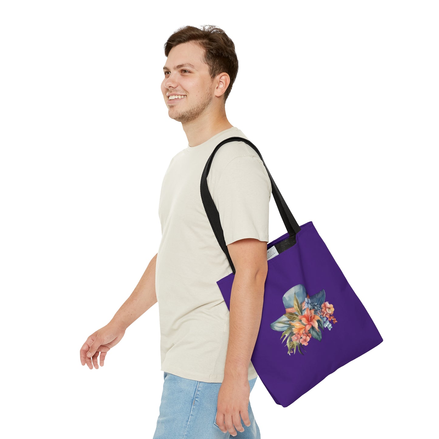 Hat and Flowers Tote Bag