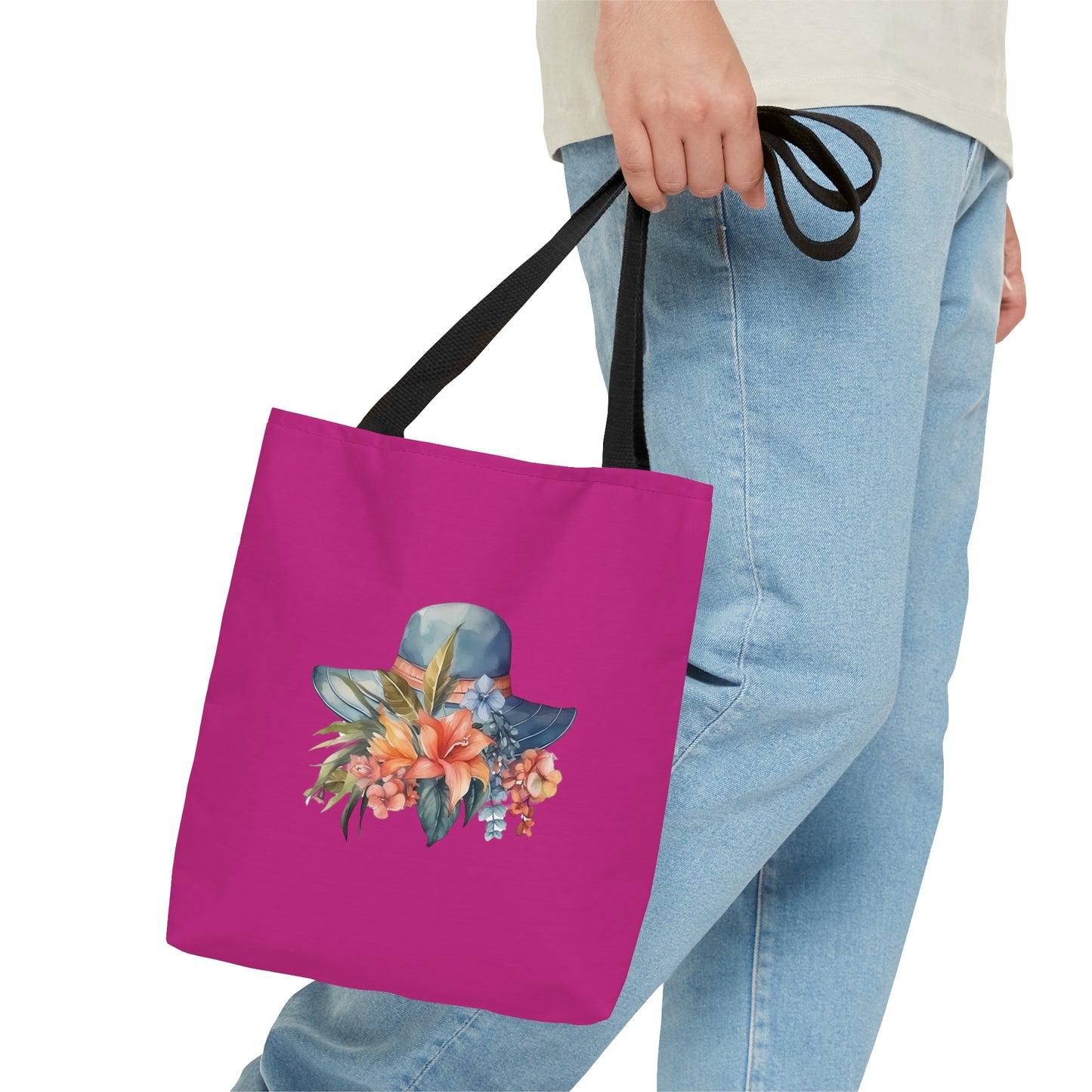 Hat and Flowers Tote Bag