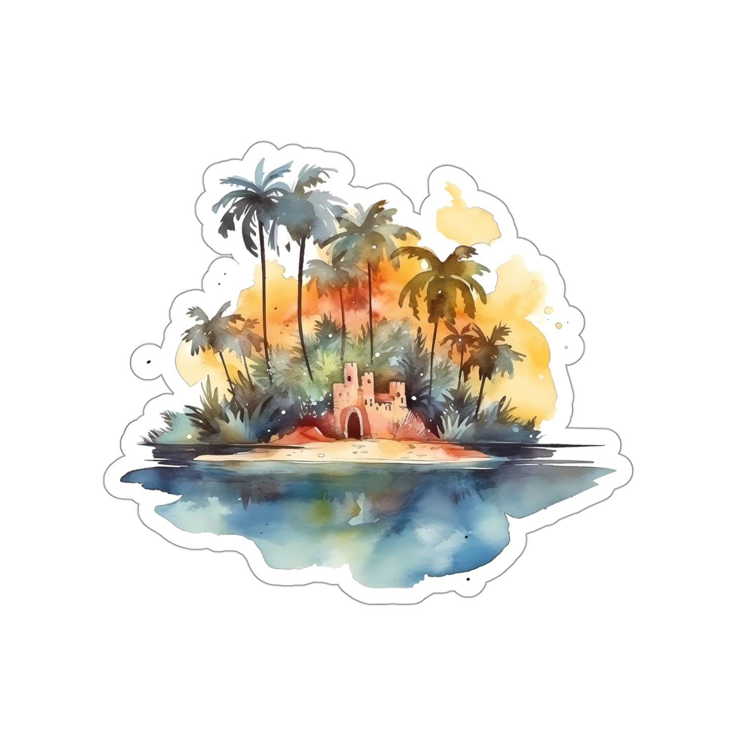 Island Sandcastle Vinyl Indoor Sticker