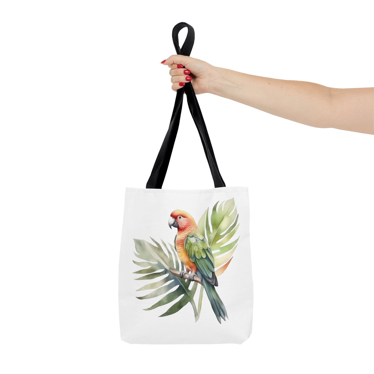 Parrot and Leaves Tote Bag