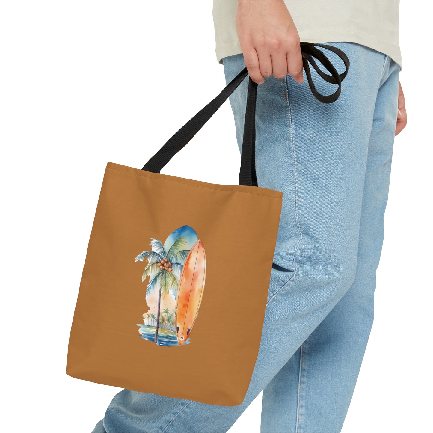 Palm Tree and Surfboard Tote Bag