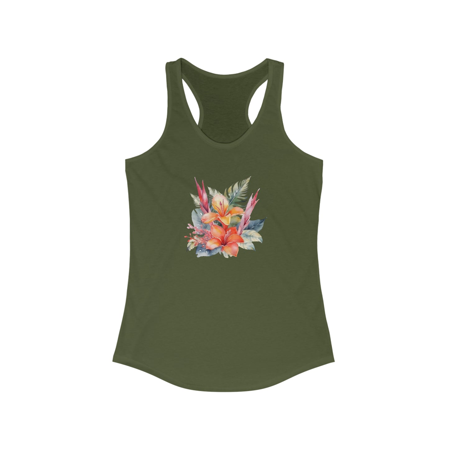 Beautiful Island Flowers Racerback Tank