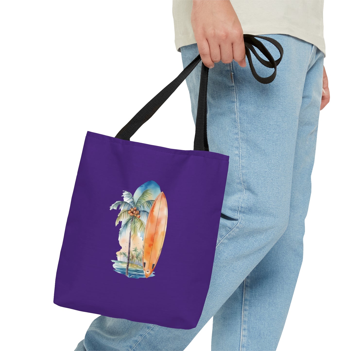 Palm Tree and Surfboard Tote Bag