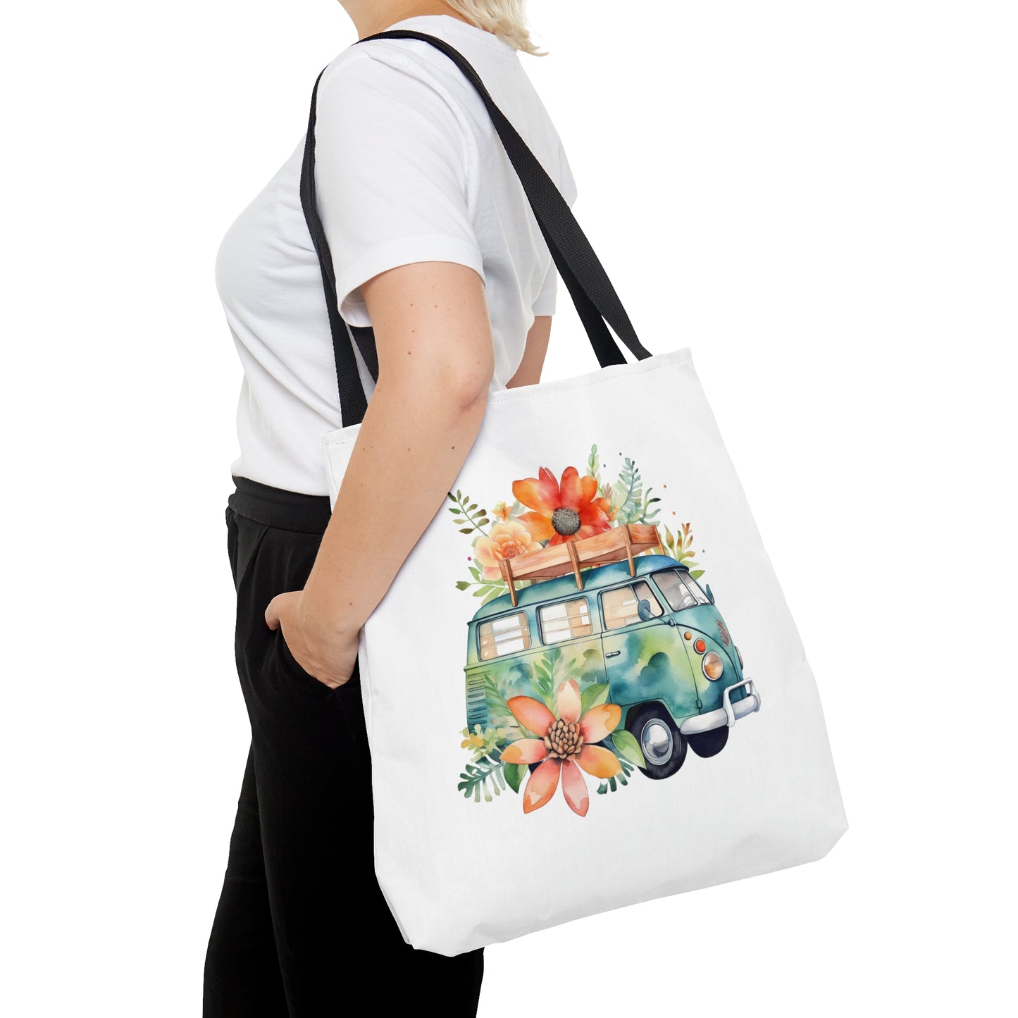 Flowered Bus Tote Bag