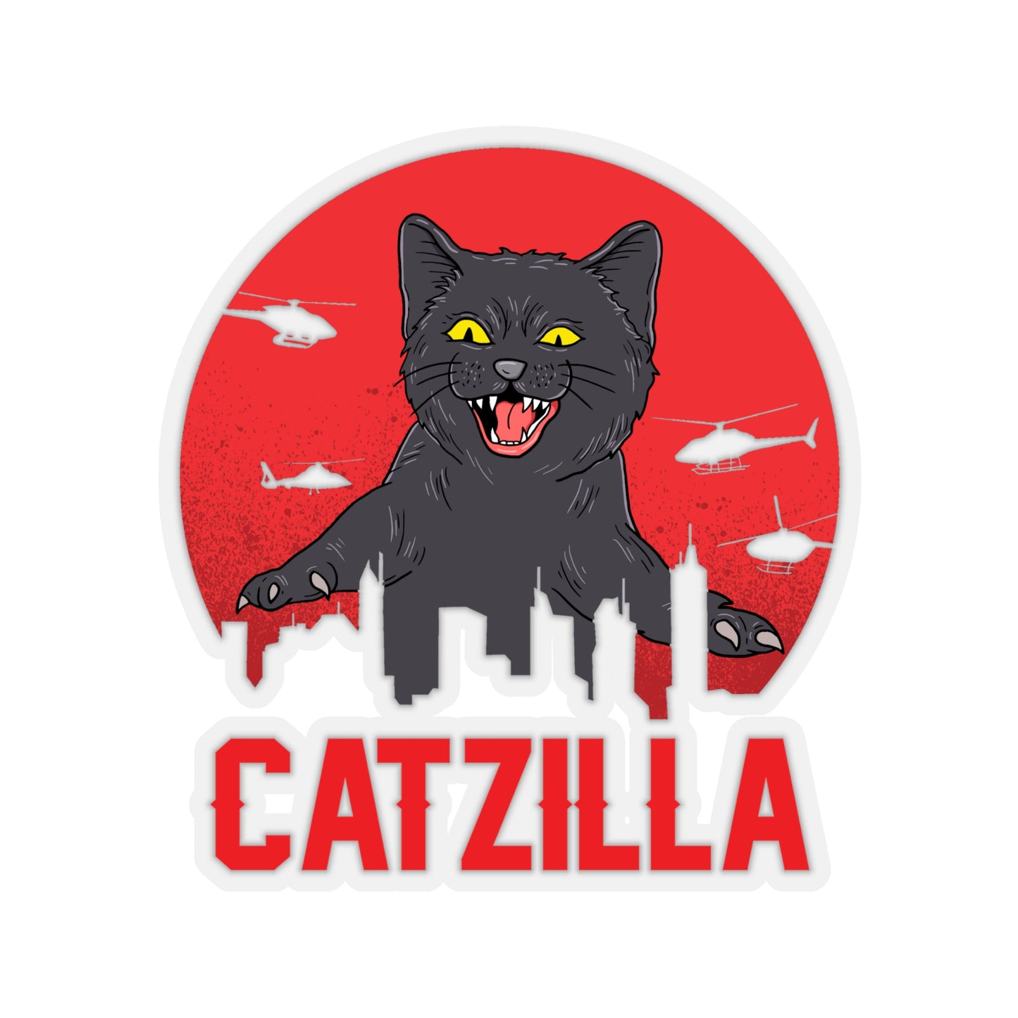 Catzilla Indoor Vinyl Sticker