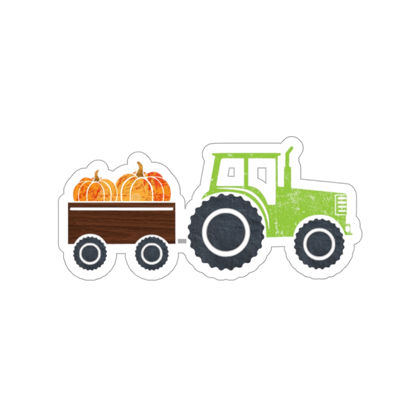 Tractor and Pumpkins Indoor Vinyl Sticker