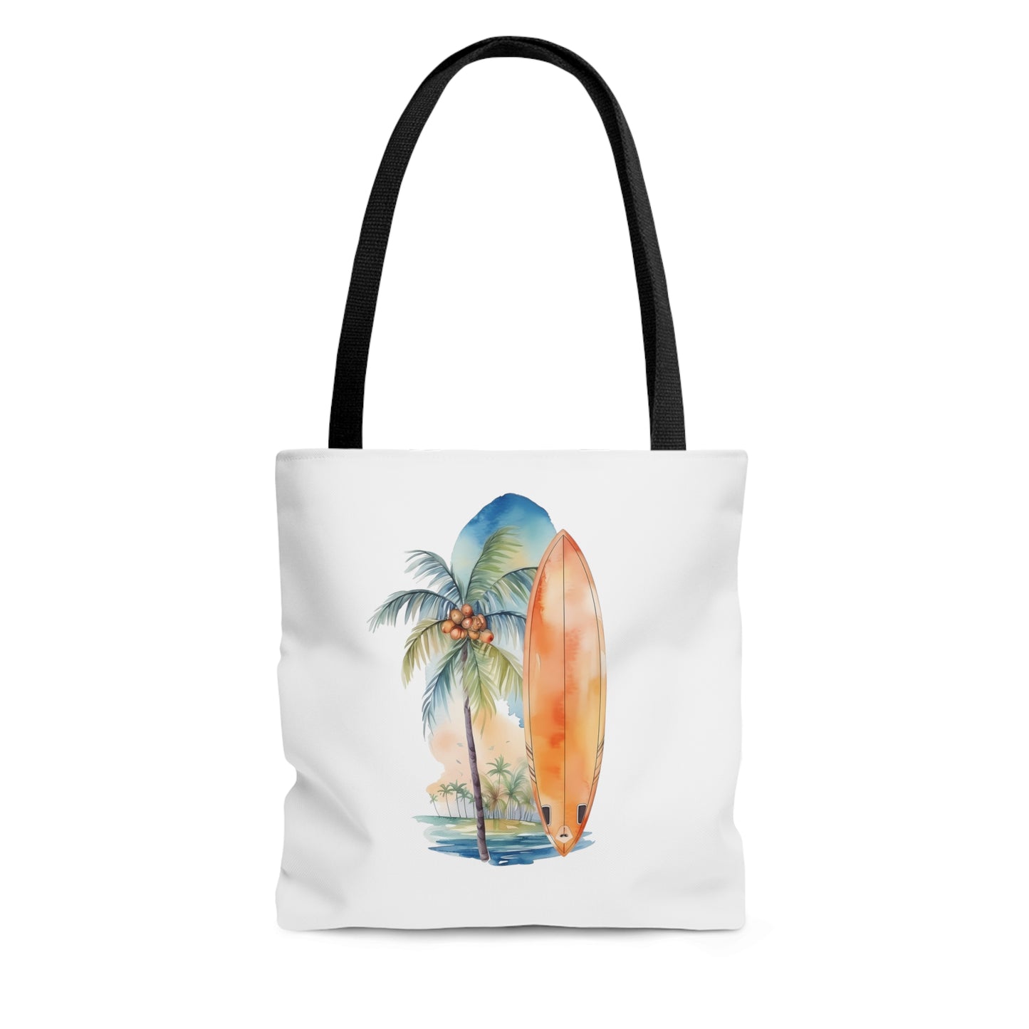 Palm Tree and Surfboard Tote Bag