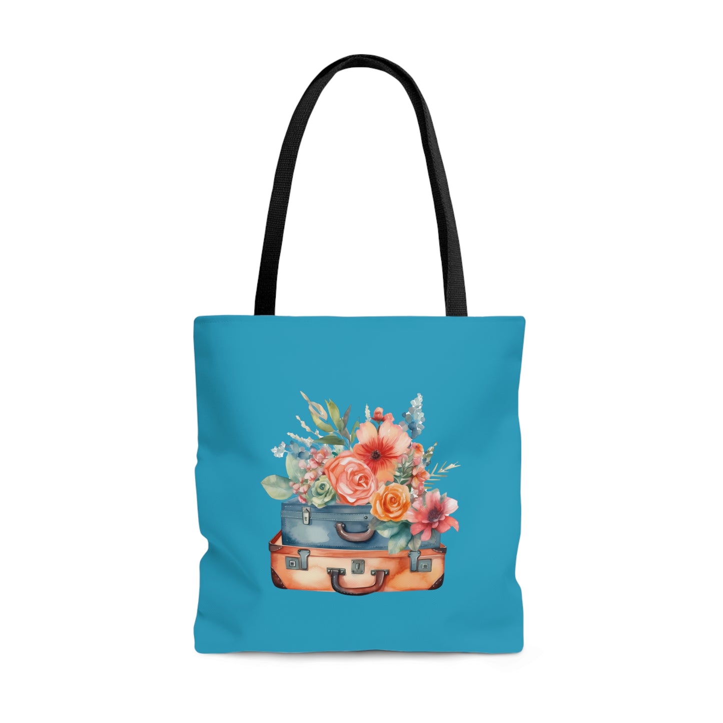 Flowers and Suitcase Tote Bag