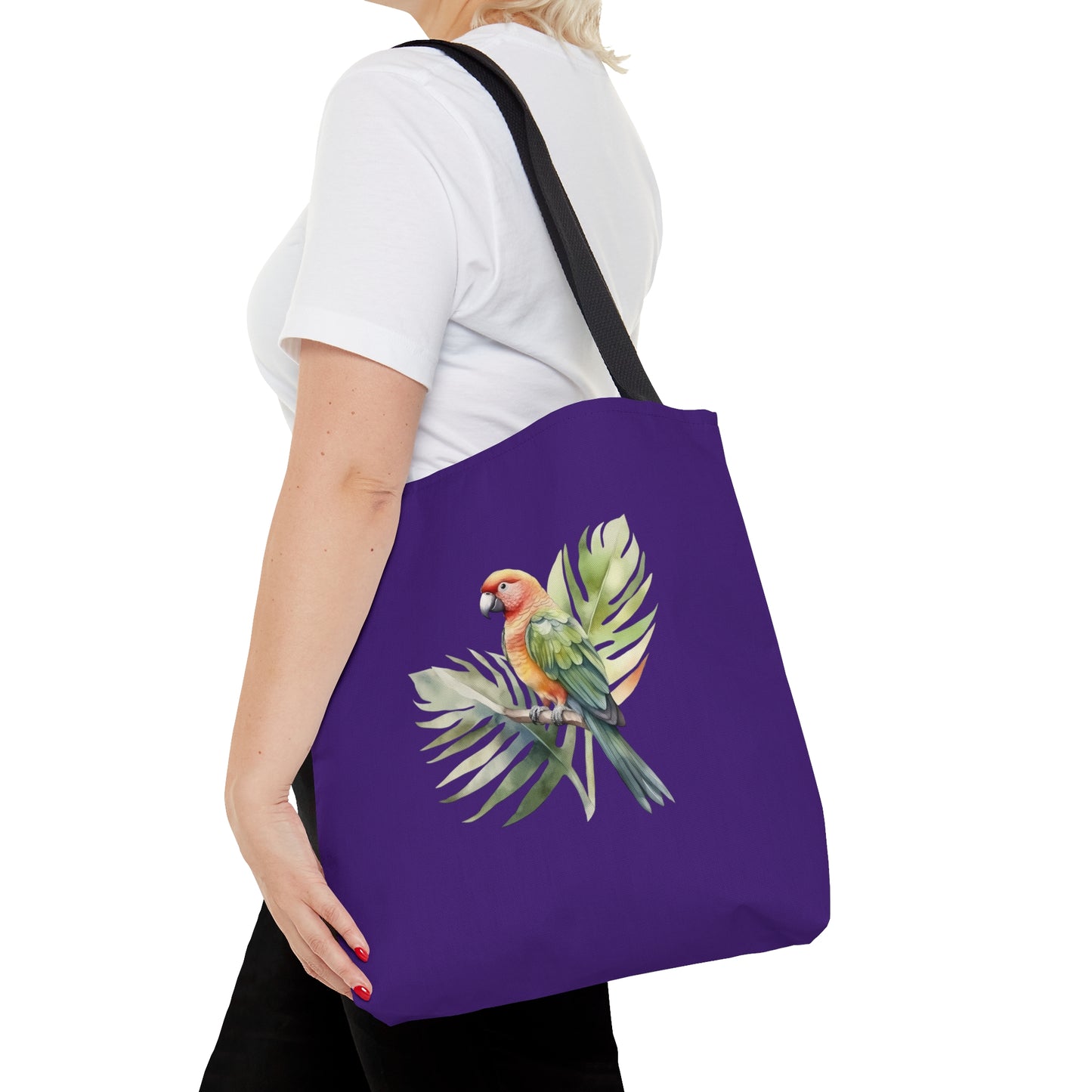 Parrot and Leaves Tote Bag