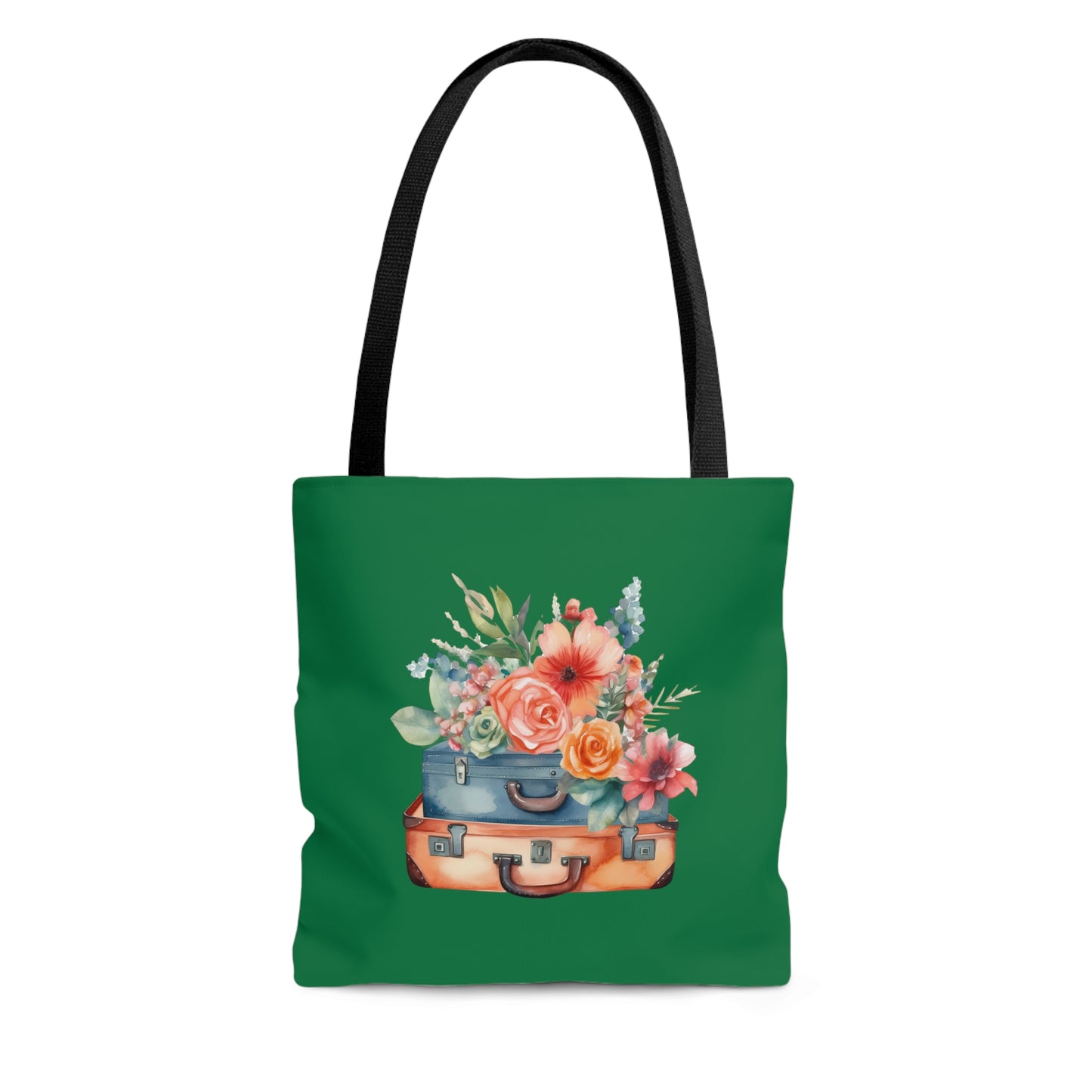 Flowers and Suitcase Tote Bag