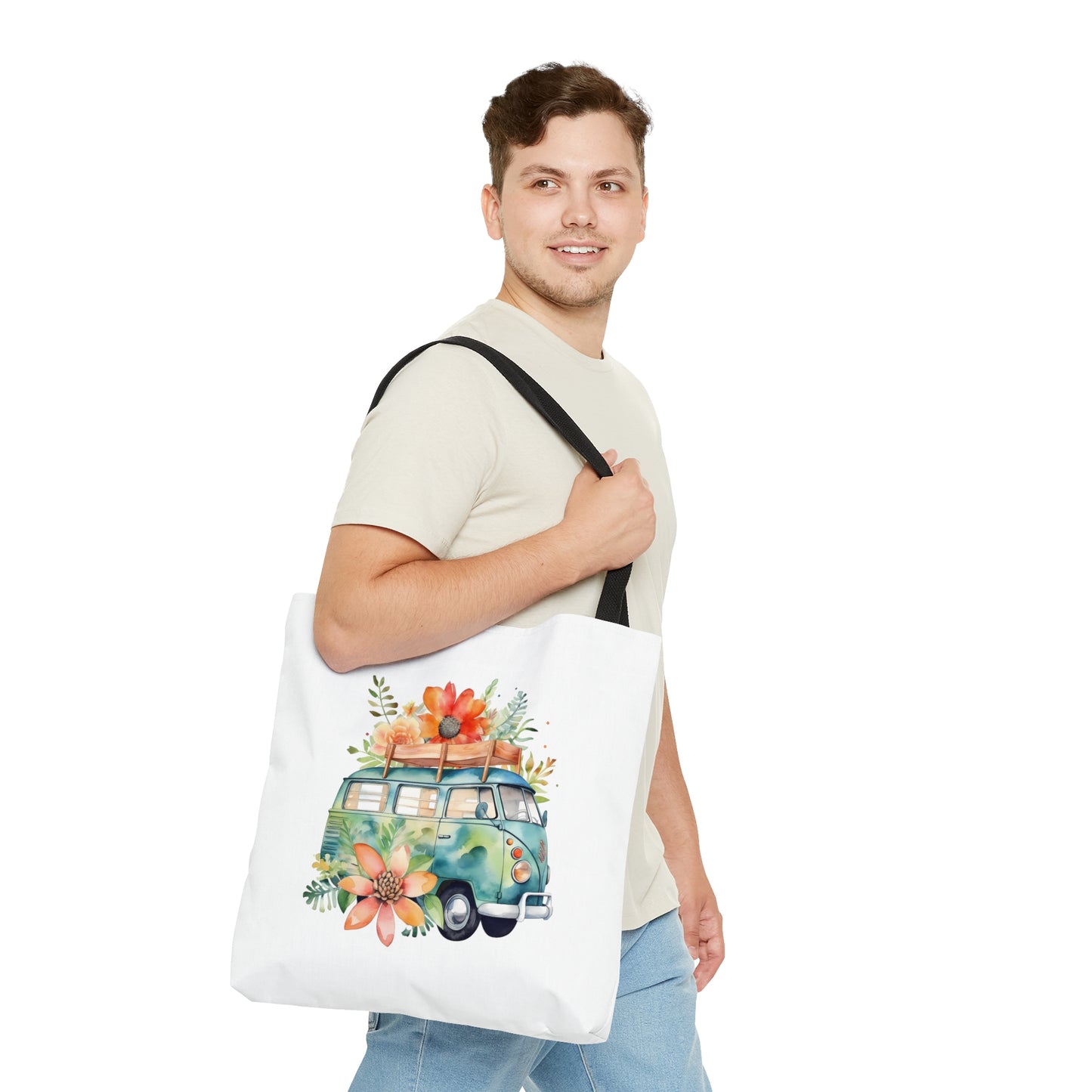 Flowered Bus Tote Bag