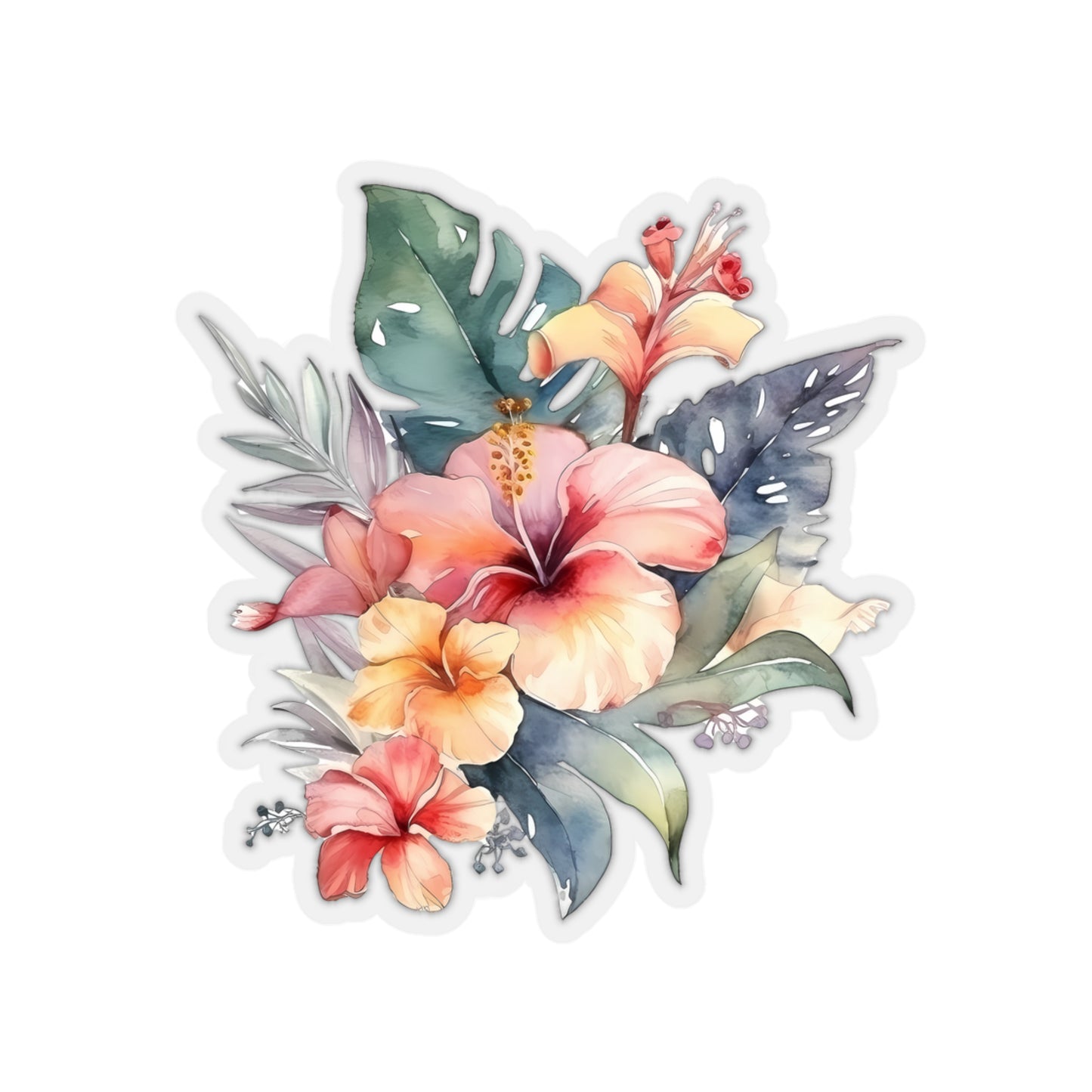 Island Flowers Vinyl Indoor Sticker