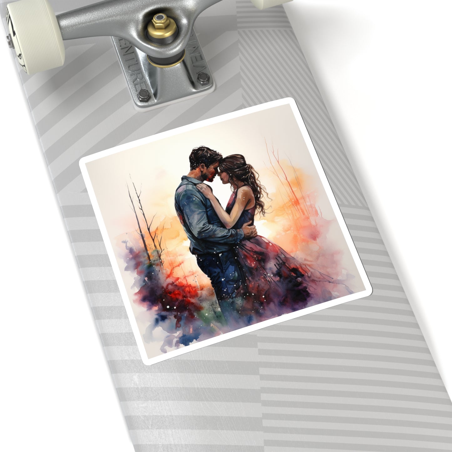 Couple Embracing Indoor Vinyl Sticker