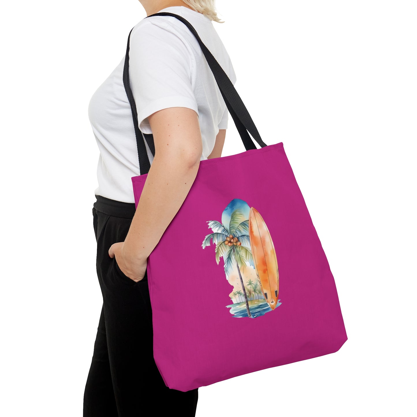 Palm Tree and Surfboard Tote Bag