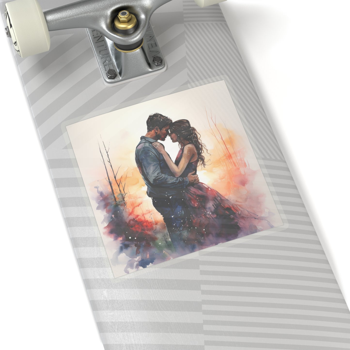 Couple Embracing Indoor Vinyl Sticker