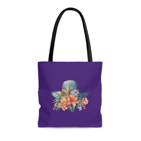 Hat and Flowers Tote Bag