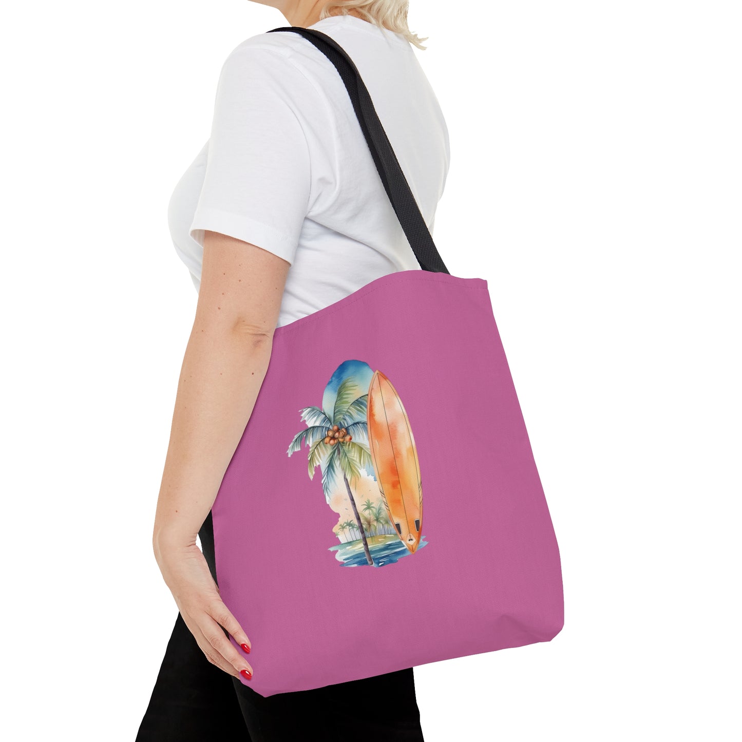 Palm Tree and Surfboard Tote Bag