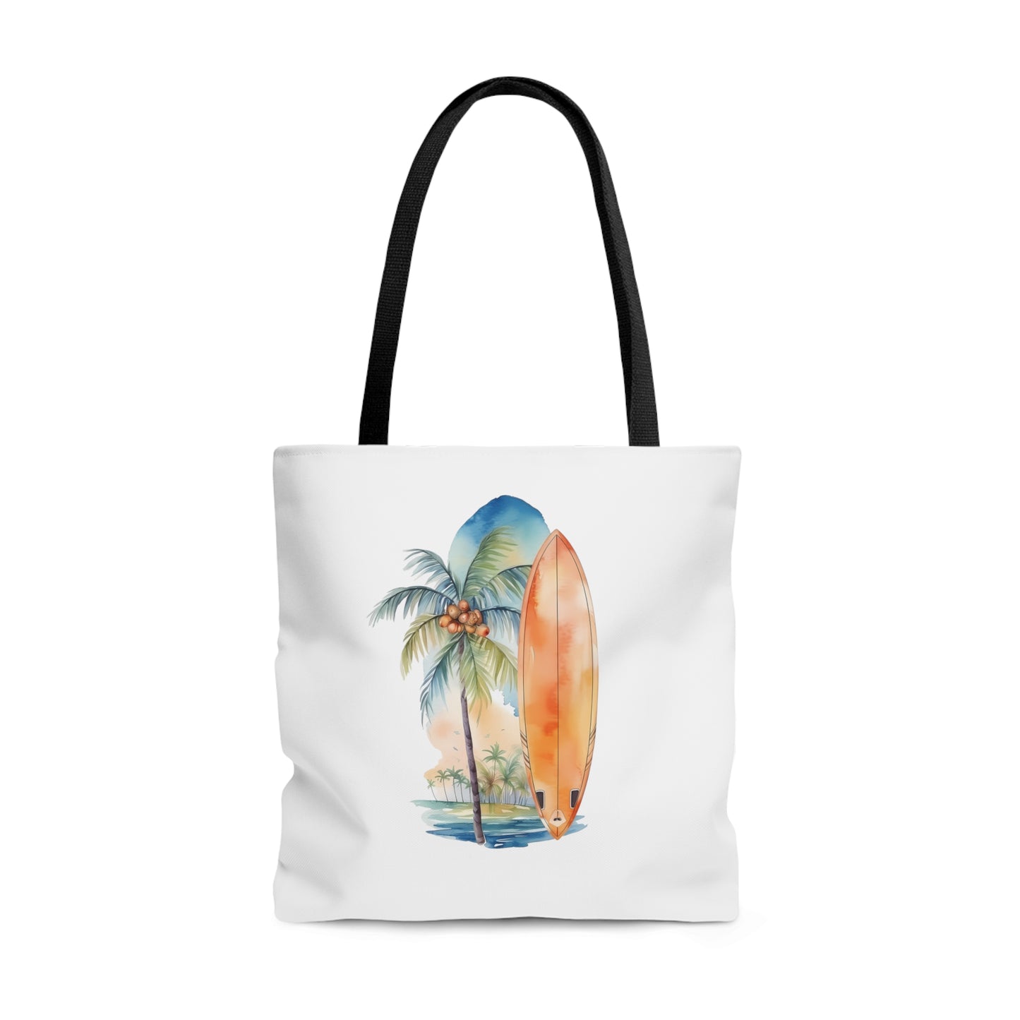 Palm Tree and Surfboard Tote Bag