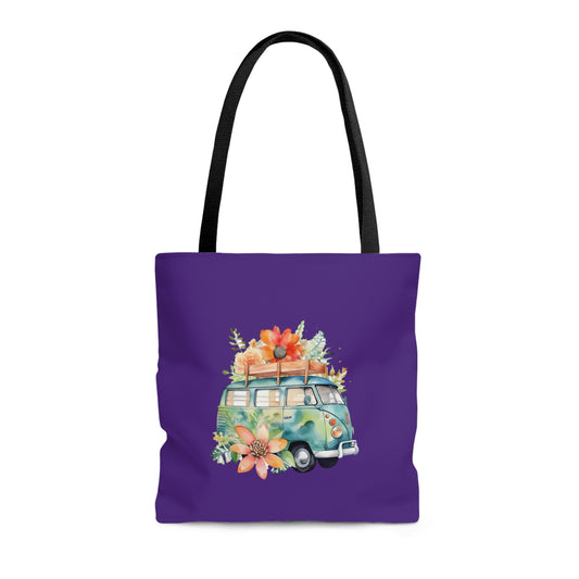 Flowered Bus Tote Bag