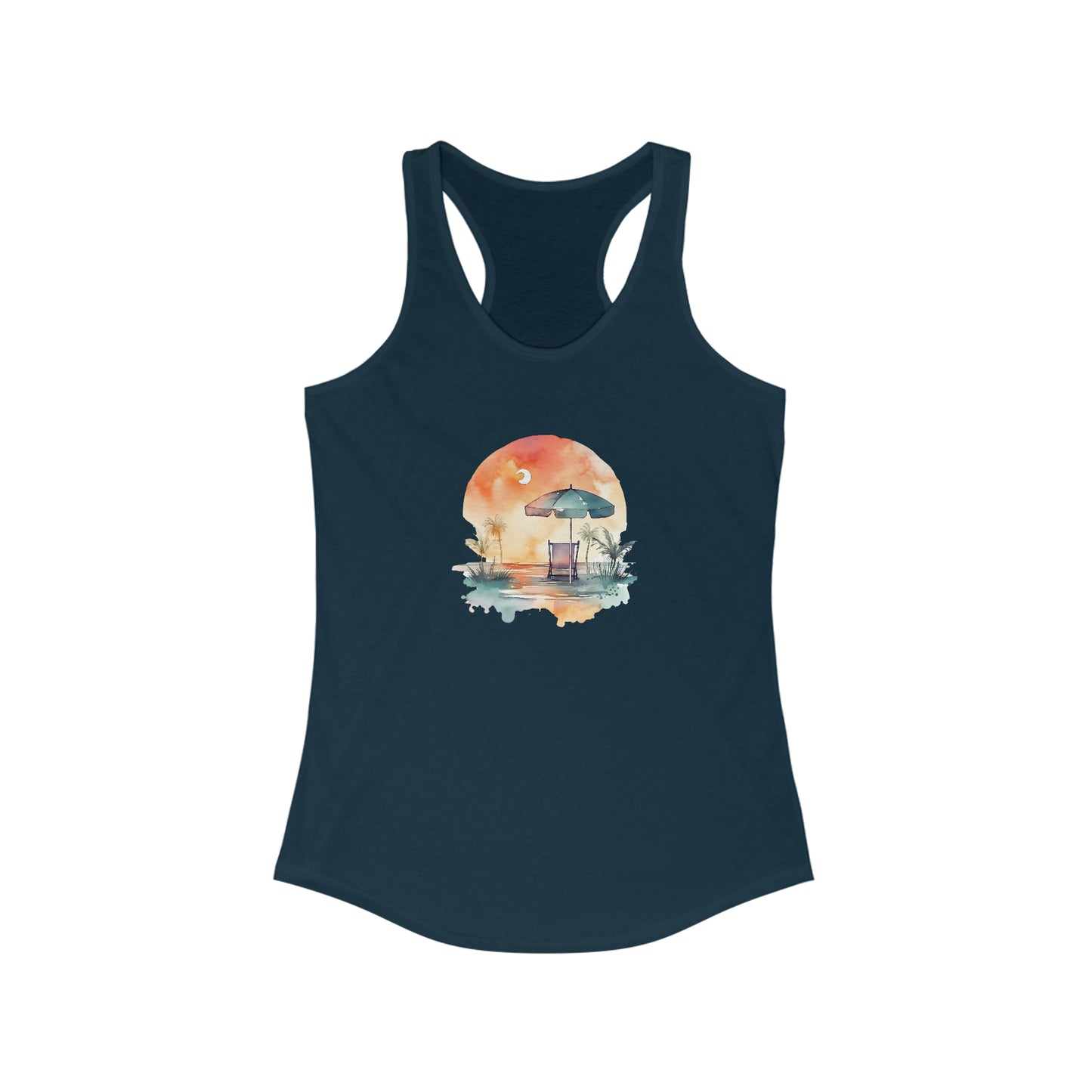 Beach Chair with Umbrella Racerback Tank