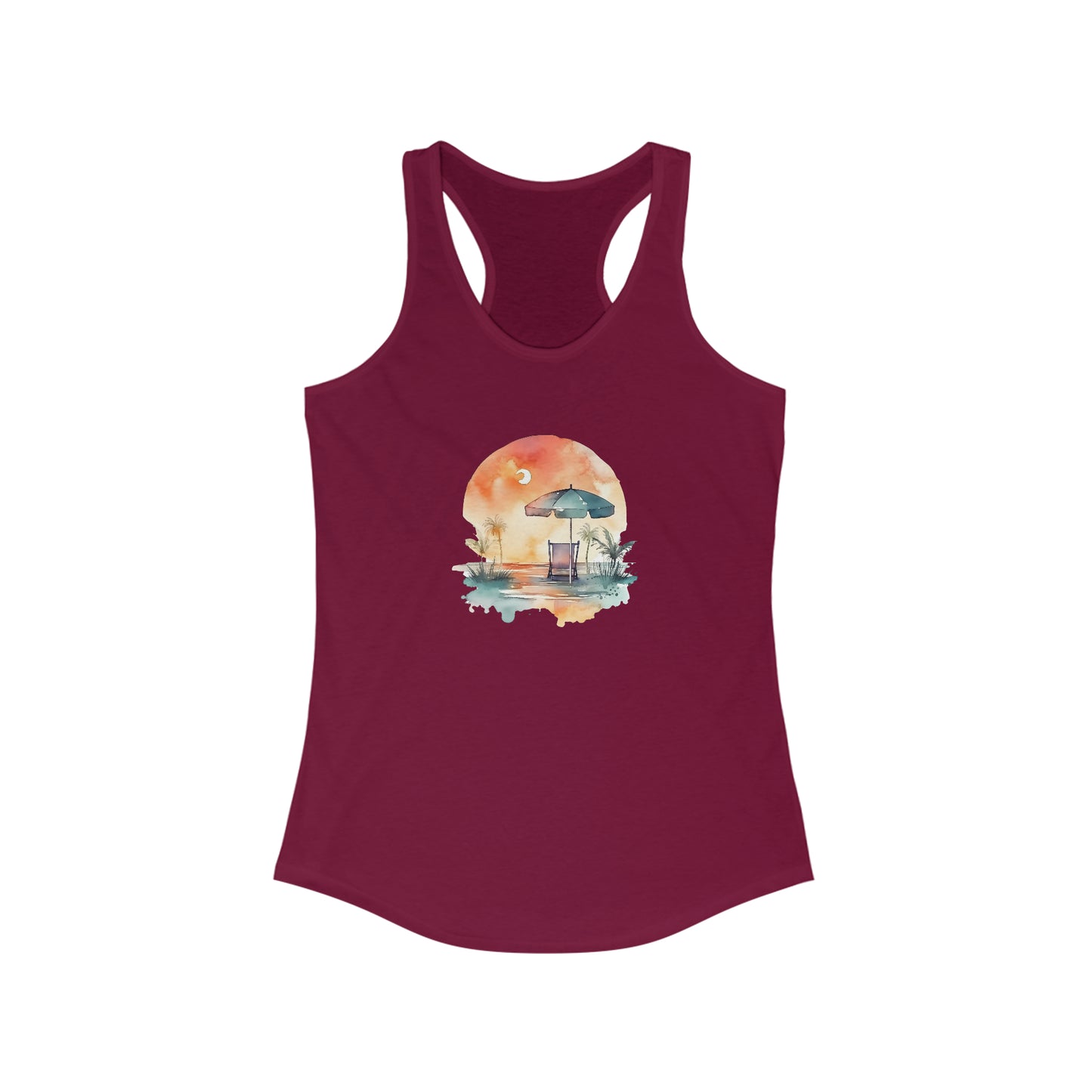 Beach Chair with Umbrella Racerback Tank