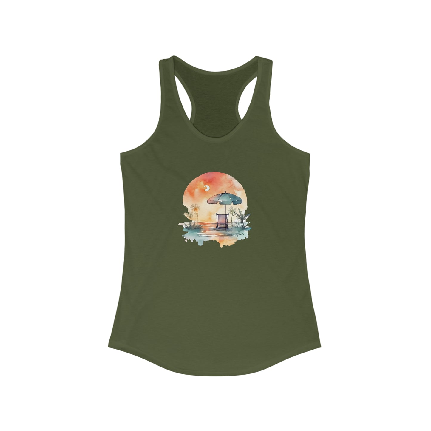 Beach Chair with Umbrella Racerback Tank