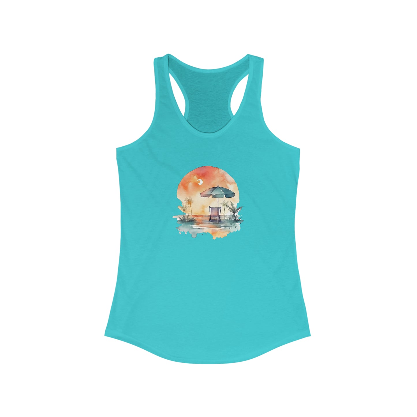 Beach Chair with Umbrella Racerback Tank