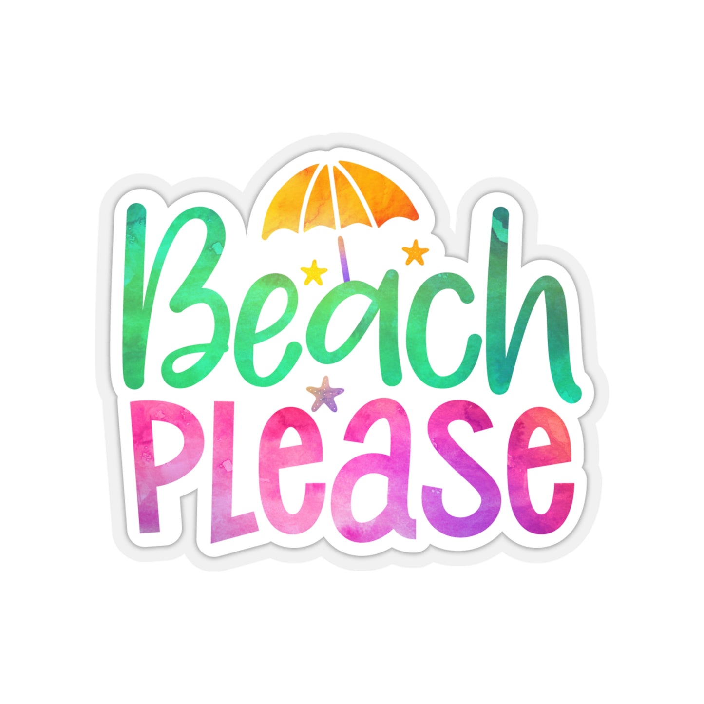 Beach Please Indoor Vinyl Sticker