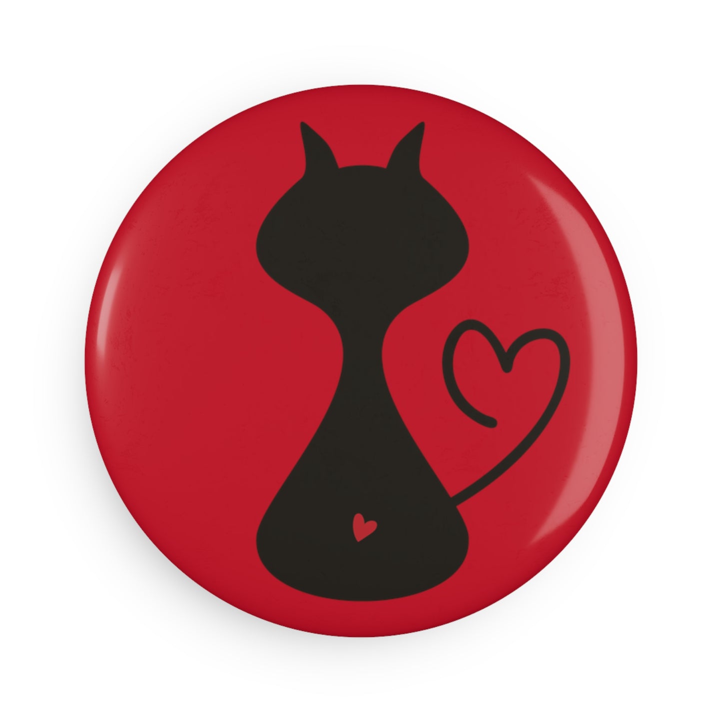 Cat Heart Button Magnet