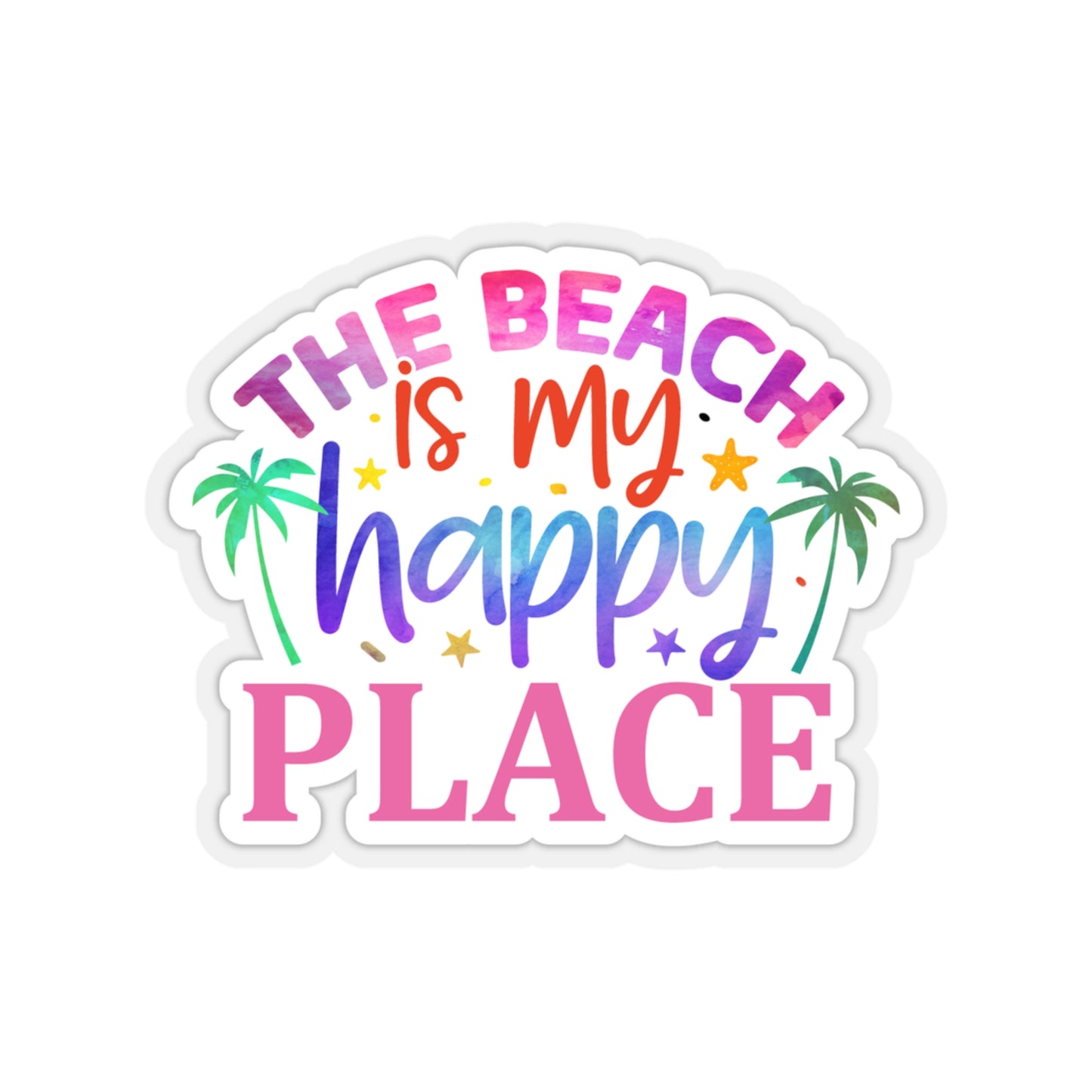 The Beach is my Happy Place Indoor Vinyl Sticker