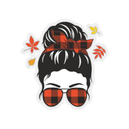 Fall Messy Bun Indoor Vinyl Sticker